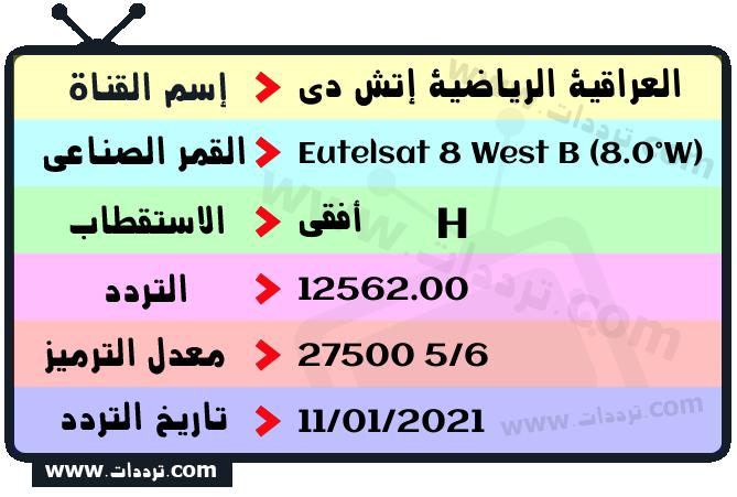 تردد قناة العراقية الرياضية إتش دي على القمر يوتلسات 8 بي 8 غربا 2024